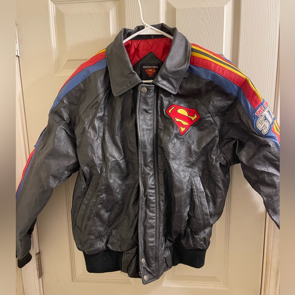Superman Leather Bomber Jacket